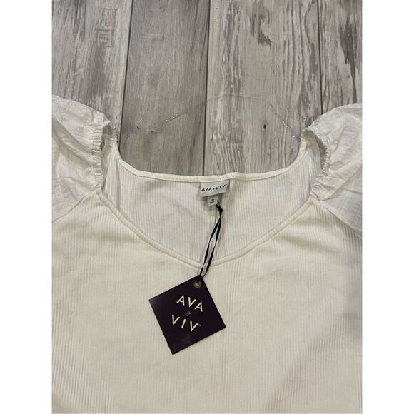 Ava & Viv plus size white blouse, size 3X - Picture 4 of 11